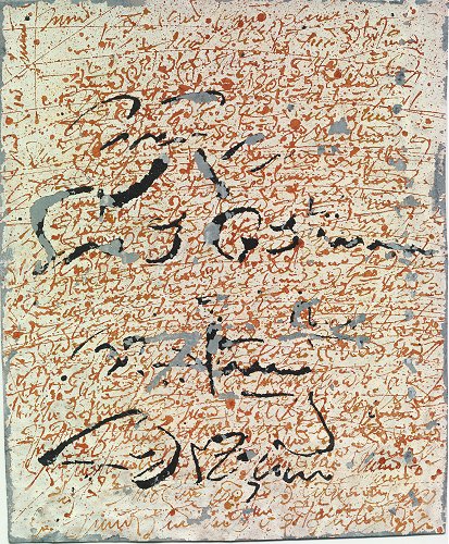 Palimpsest, Acryl auf Papier, 23 x 19 cm, 2005 001